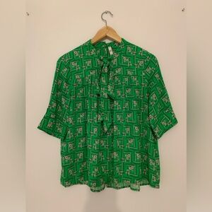 Zara bow tie flowing shirt